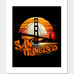 Golden Gate Bridge San Francisco Graffiti Design Posters and Art